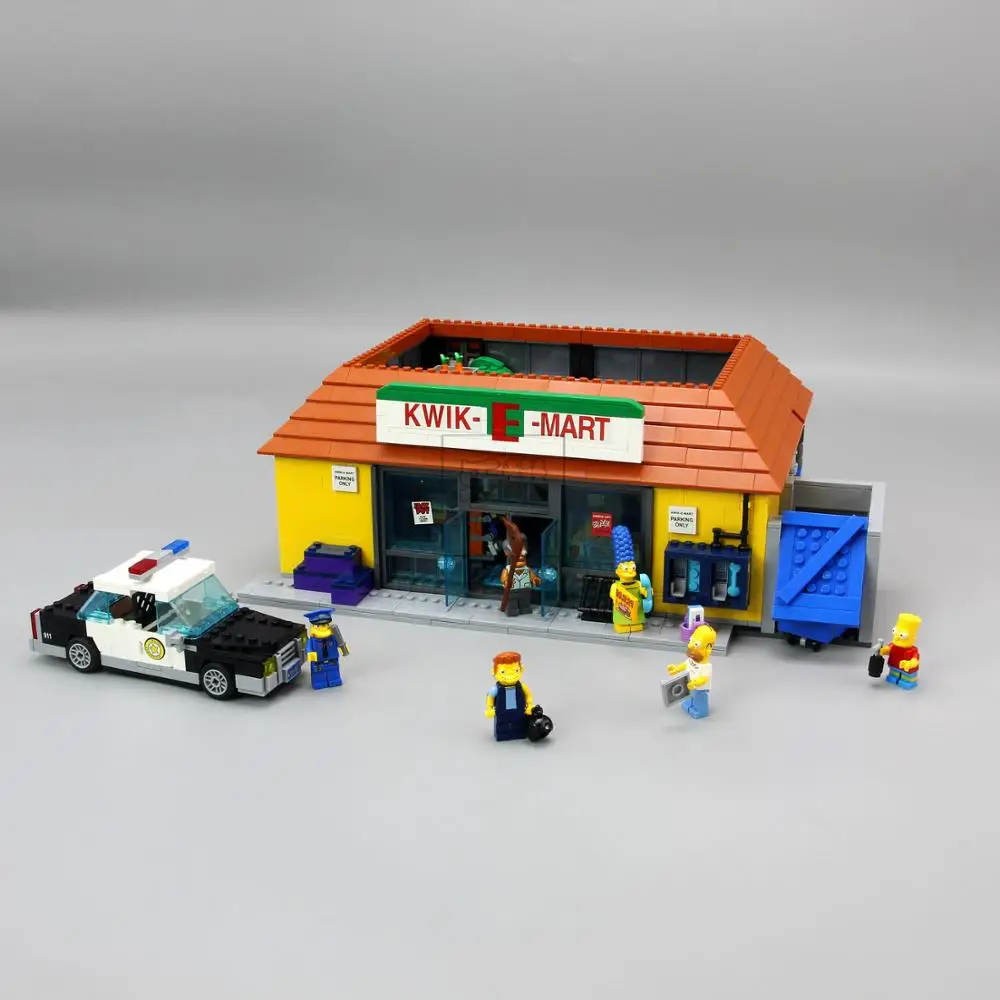 LPblcoks 16005 16004 серия фильмов Kwik E Mart модель дома Строительные Блоки Кирпичи совместимы с 71006 71016 игрушки для детей