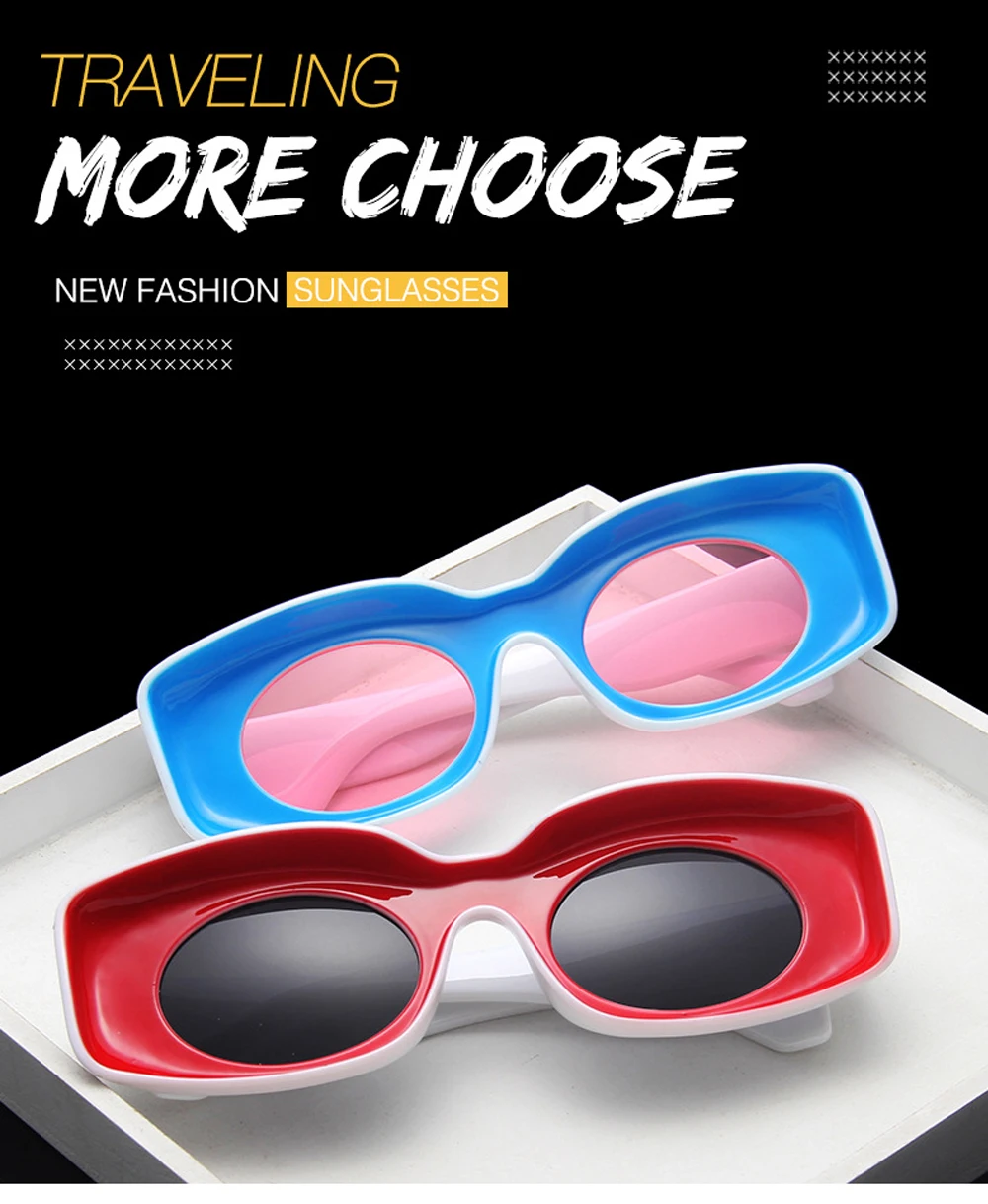 XaYbZc 2025 Punk Quadrat Sonnenbrille Frauen Luxus Marke Vintage Sonnenbrille Frauen Marke Gläser Frauen Mode Gafas De Sol Mujer – Detail 4