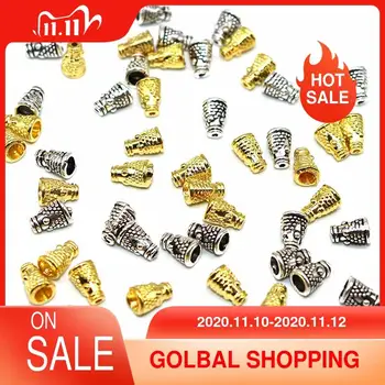 

For Jewelry Making Bead End Caps 7mm 50/100pcs Zinc Alloy Tibetan Silver Plated Conical Flower Beads Caps Metal Bead Caps Charms
