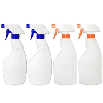 

4pcs Set 500ml Spray Bottle Flat Plastic Bottle 500ml Hand Button Spray Bottle Hand Sanitizer Household Liquid Dispenser