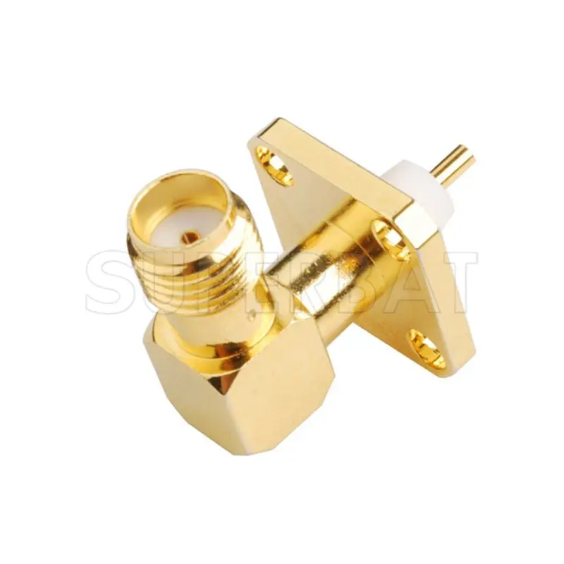 Female Right Angle SMA RF Coaxial Connector for Panel Mount
