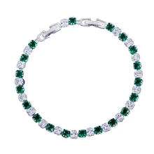 Квадратный браслет из кубического циркония, покрытый белым золотом, 18,2 см, Женские Ювелирные аксессуары