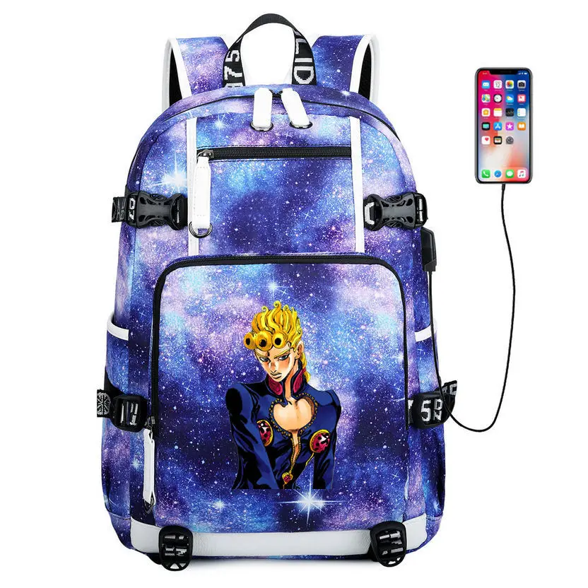 3 JoJos bizare Adventur Наплечная Сумка модная школьная сумка jorno зарядка через usb тканевый рюкзак для ноутбука рюкзак для путешествий для подростков - Цвет: 3