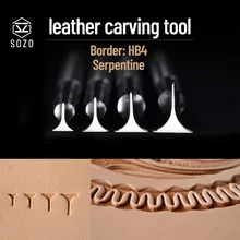 SOZO HB4 Leather Craft Work Stamping Tool Border Serpentine Printing Carving Stamps 304 Stainless Steel