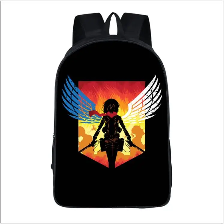 Нападающий На титанов Shingeki no Kyojin цельный Наруто рюкзак большая школьная сумка рюкзак нейлоновые рюкзаки Mochilas Daypacks - Цвет: as pictures