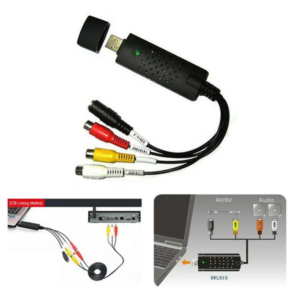 USB2.0 конвертер VHS в DVD Аудио Видео Комплект Scart RCA кабель