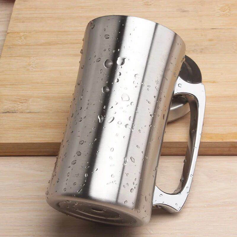 Stainless Steel Mug Insulated Cup Stainless Steel Mugs With lid 20oz Large Mug Double Wall Beer Stein Tumbler with Handle Insulated Beer Mug