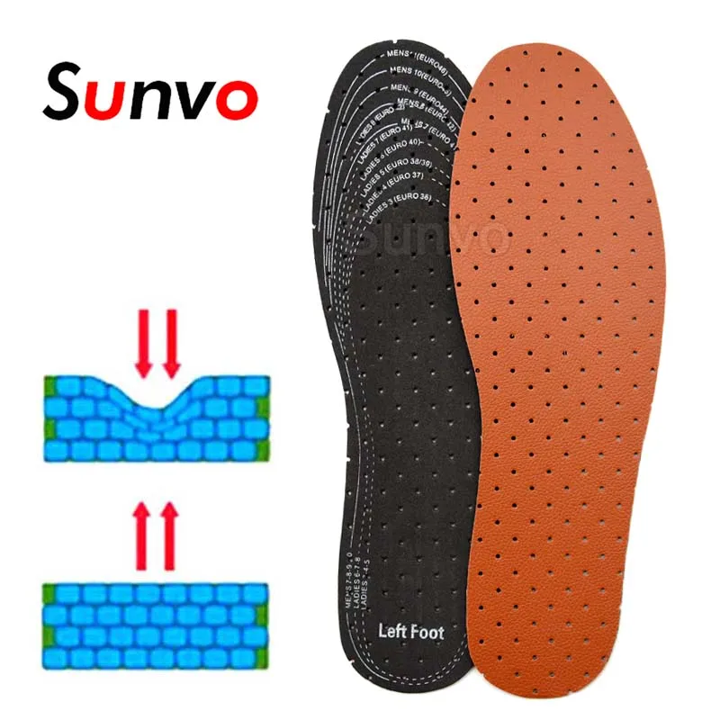 Sunvo сетки ультра Дышащие стельки пот-абсорбент дезодорант Спорт Повседневное Регулируемая здоровья обуви вкладыши для Для мужчин Для