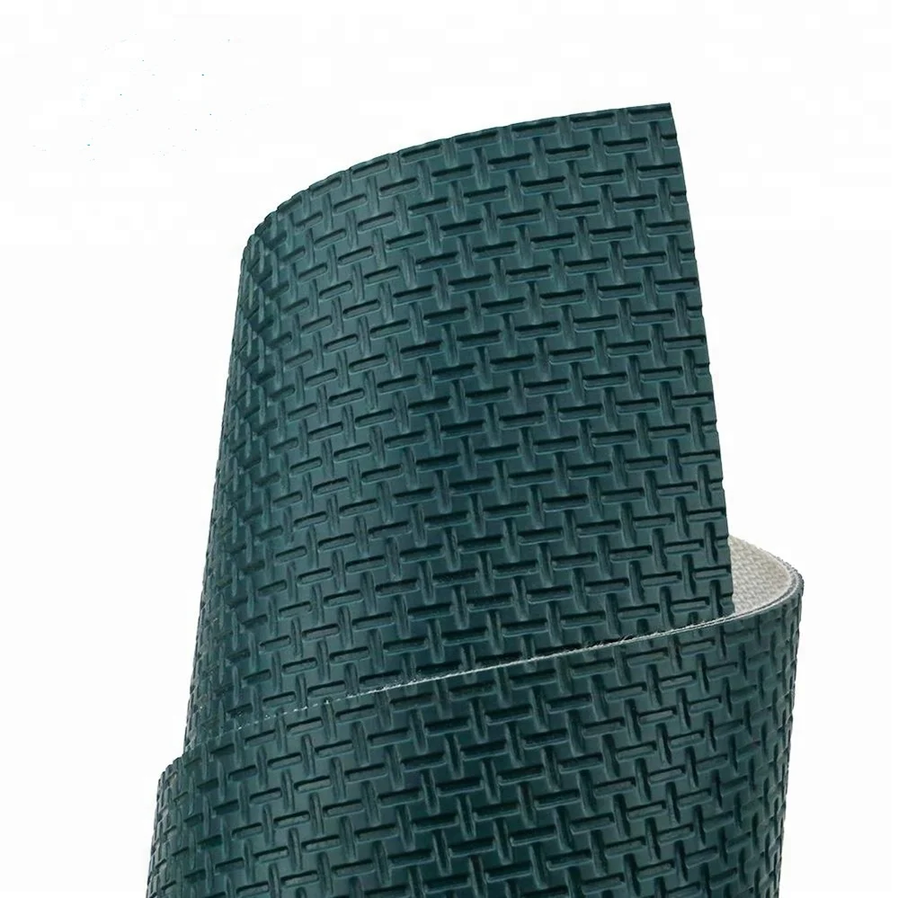ПВХ 2,8 мм зеленый "H" шаблон конвейерной ленты для транспортировки картонной доски