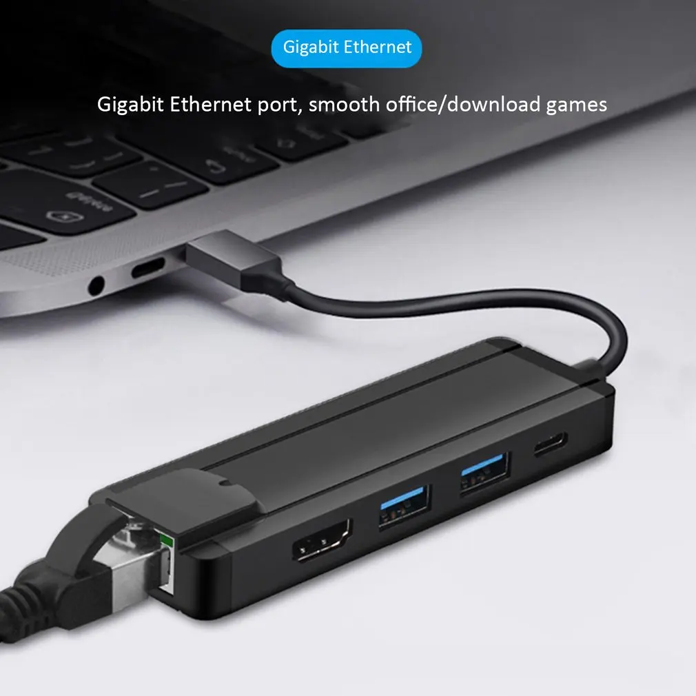 5 в 1 концентратор Uitstekende Duurzaam ABS алюминиевый тип-c om PD USB3.1/HDMI/RJ45/2 USB3.0 Многофункциональный USB-C