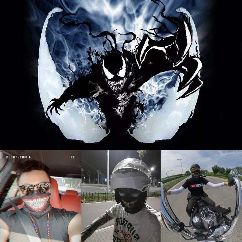 

Venom Mask Cosplay Prop Seamless Scarf Bandana Trekking Hiking Face Masks