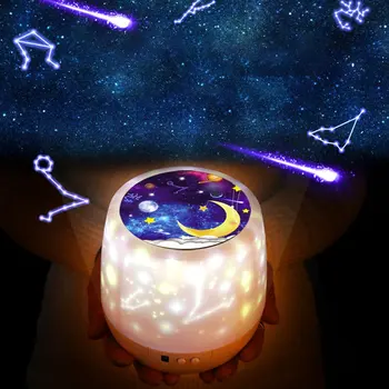 

Colorful Starry Sky Projector Night Light Rotation Starry Moon Night Lamp USB Charging For Birthday Gift Romantic Baby Children