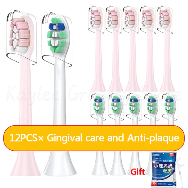 Replacement Electric Toothbrush Heads Compatible With Philip Sonicare Electric Toothbrush HX6930 HX6530 HX9342 HX6232 HX6064 12 PCS combination