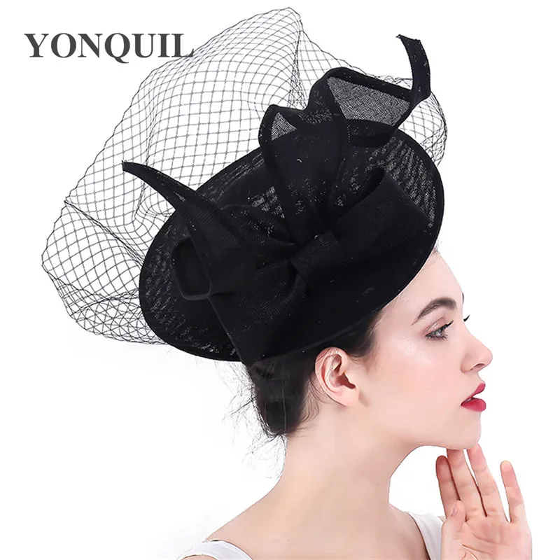White Black Chapeau Caps Bridal Hats 