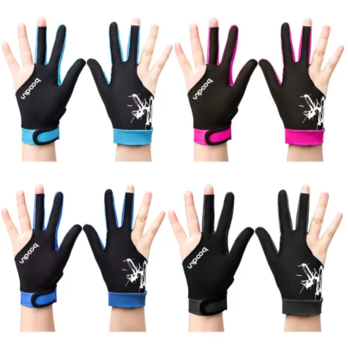 1 Piece Either Hands Billiard Pool Shooters 3 Fingers Gloves 4 colors Billiard Gloves Snooker Gloves Billiard Accessories