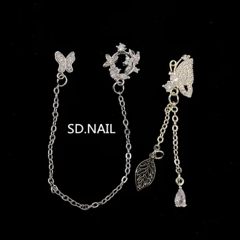 

The New Red Nail Butterfly Jewelry zhi jia zuan Gold Silver Luxury chao shan gao shi zuan Explosive nail art