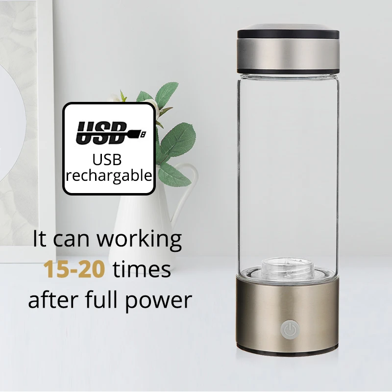 Online Wasserstoff Wasser Generator Maker Tragbare Wasserstoff Reiche Wasser Flasche Alkalische lonizer Wiederaufladbare Wasser Flasche 380ML Anti  aging