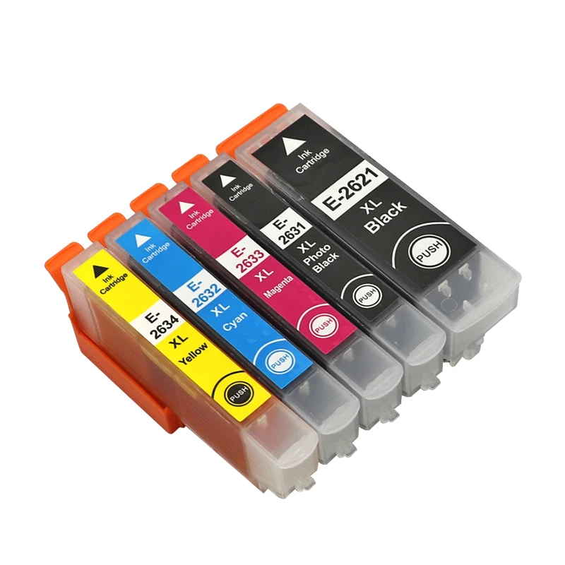 5 цветов совместимый чернильный картридж T2621 26XL для Epson XP510 XP520 XP600 XP605 XP615 XP620 XP625 XP710