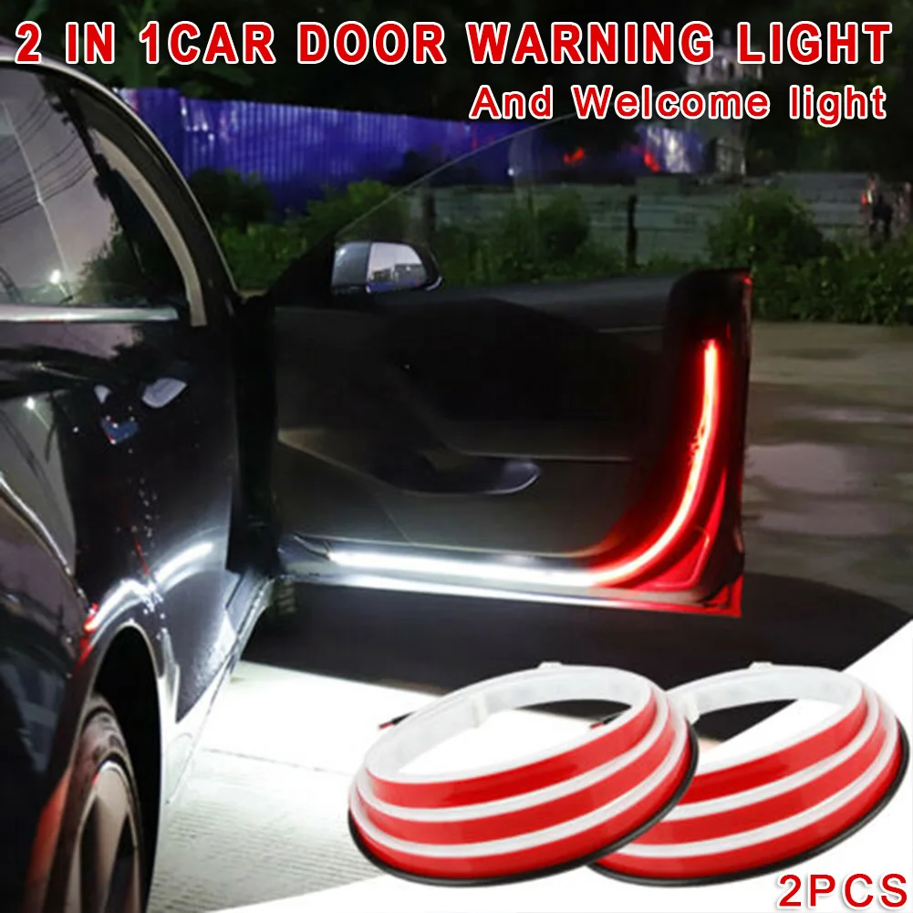 

12V 10W 2PCS Car Door Open Warning Lamp Flowing Flashing LED Lights Strip Anti-collision Waterproof Car Sytling Accessories