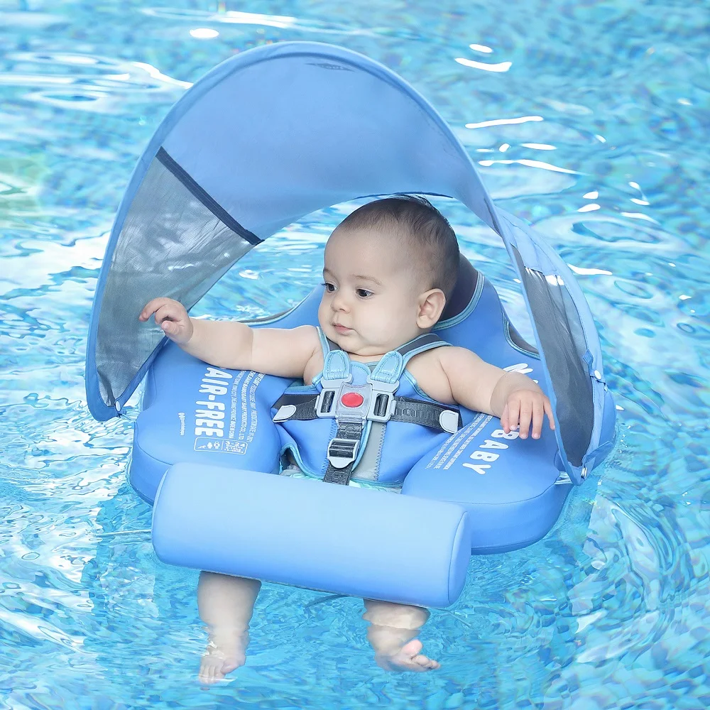 Baby Spring Floats Swim Trainer Newborn Baby Kid Toddler Age 3-48 Month 11-48 Lbs Summer Outdoor Beach Water Bath Toy Swimming Pool Accessories 【Upgrade】Baby Swimming Float Ring 