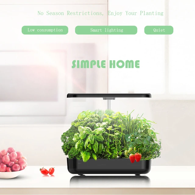Sistema di coltivazione idroponica per giardino interno con macchina per piantare intelligente senza suolo non tossica con luce di coltivazione a LED 5