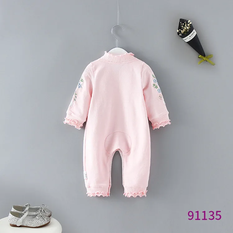 

Momoidea Childrenswear 2019 Spring New Style Baby Onesie Embroidery Sleeve Baby Soft Cotton Romper Crawling Clothes