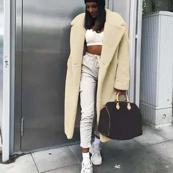 

SAGACE fashion Women's fur lapels long woolen coat women's coat thick windproof warm breathable jacket women casual daily