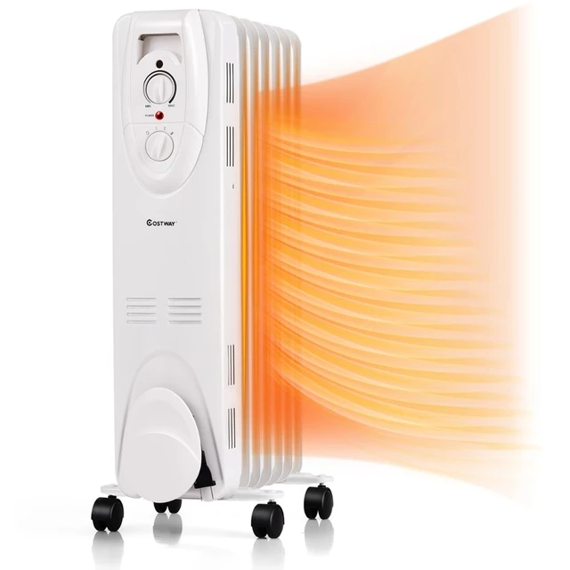 1500W Oil Filled Heater Portable Radiator Space Heater w/ Adjustable  Thermostat Indoor Use EP24687US - AliExpress