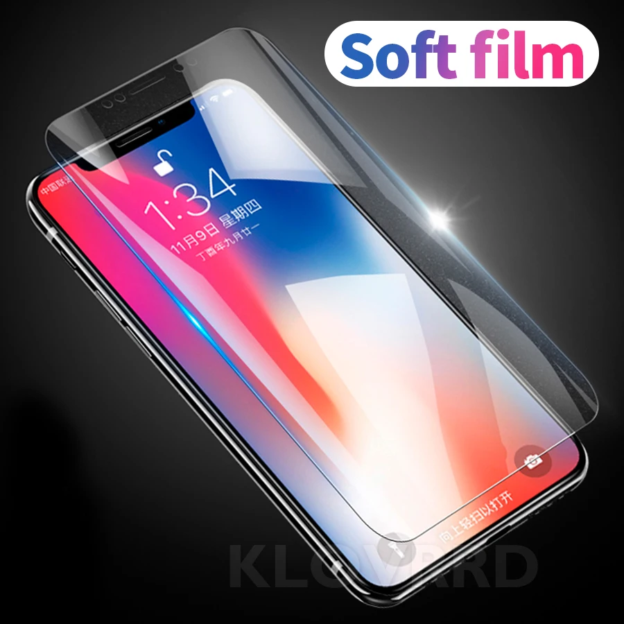 ТПУ Защита экрана для iPhone XS Max XR X 7 8 6 6S Plus 11 pro max полное покрытие Гидрогелевая