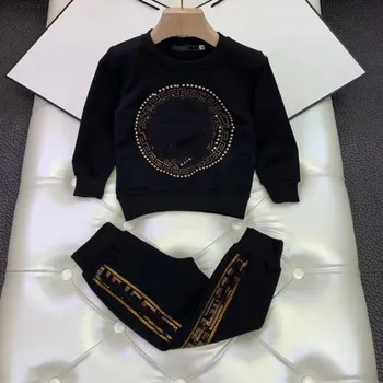 

2020 New Autumn Winter Kids Clothing Set Black for Toddler Boys Kids Clothing set Causal Brand Sports Children Wear 90-150CM