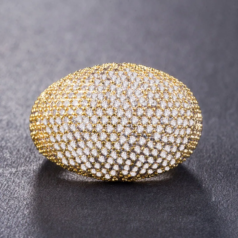 Новинка, Pave Setting Crystal роскошное кольцо на палец, большие размеры, модное великолепное кольцо для женщин, вечерние ювелирные изделия для помолвки