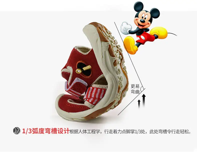 Disney детское нижнее белье для девочек с рисунком Минни Микки Для мальчиков и девочек Нескользящие сандалии мягкая подошва для малышей, которые делают первые шаги; пляжная обувь; сезон лето