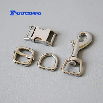 

50 sets Metal buckle lobster clasp strap belt clip adjuster buckle keychain key D rings dog collar chain connection snap buckles