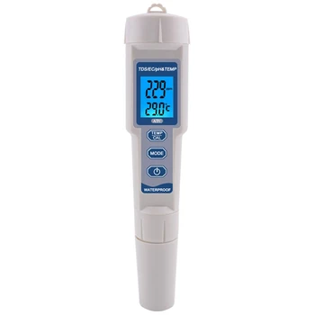 

4 in 1 TDS PH Meter PH/TDS/EC/Temperature Meter Digital Water Quality Monitor Tester for Pools, Drinking Water, Aquariums