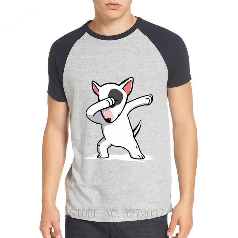 

Funny Dabbing English Bull Terrier T-Shirts Man Short Sleeved Vintage Tees O Neck Pure 100% Cotton Clothes Plus Size T Shirt