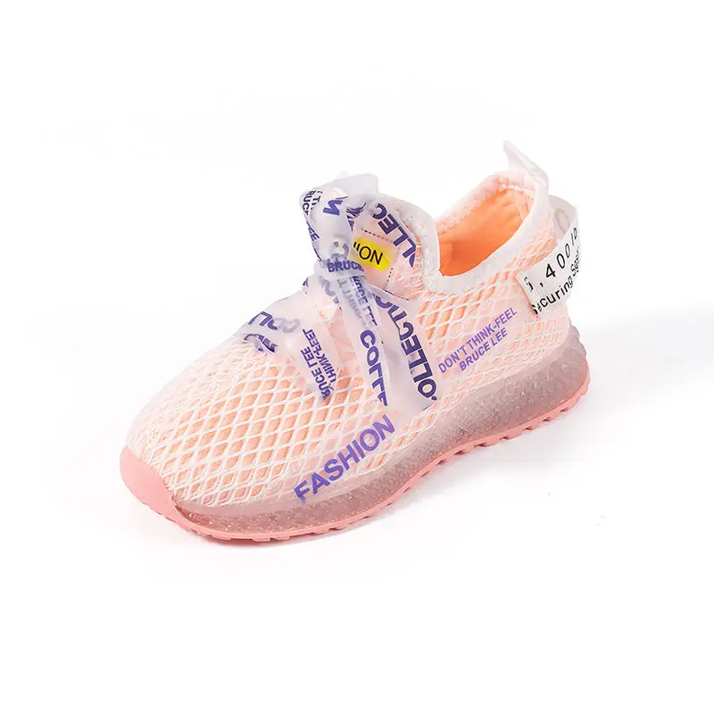 Pink Sialia детские кроссовки для детей; обувь для мальчиков, Сникеры; повседневная обувь с сетчатым верхом и шнуровкой школьная обувь для тренировок; sapato infantil - Цвет: Pink