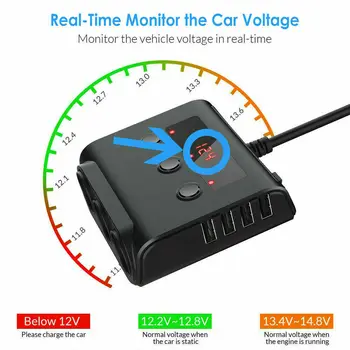 オートバイボートの充電器アルミ防水ダブルQC3.0 usbソケット高速充電ステーションledデジタル電圧計