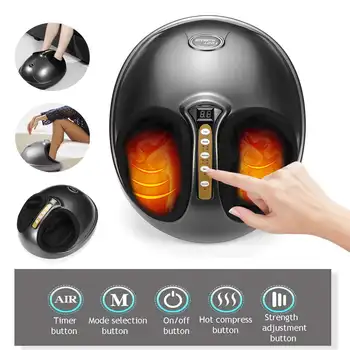 

110V / 220V 45W Electric Foot Massager Heat Therapy Rolling Kneading Machine Automatic Foot Massage Shiatsu Pain Relief Relax
