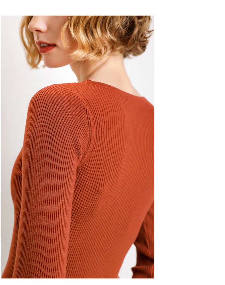 Базовые свитера с v-образным вырезом для женщин, осенне-зимний джемпер, Теплый Женский вязаный свитер, модный красный свитер для женщин, зимние свитера