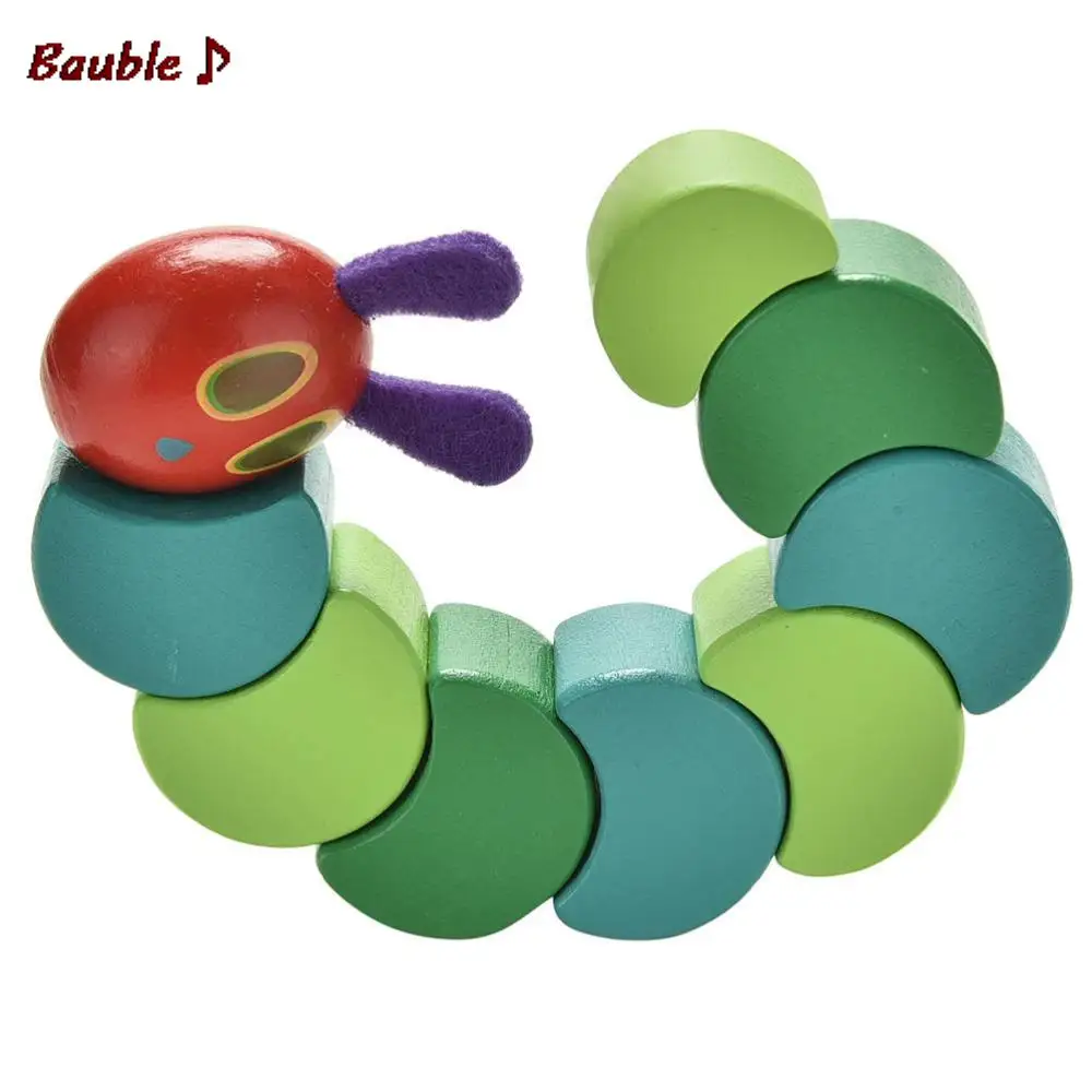 Creative gift Children Toys Cute Insects Twist the Very Hungry Caterpillars Wooden Blocks Baby Fingers Flexible Blocks
