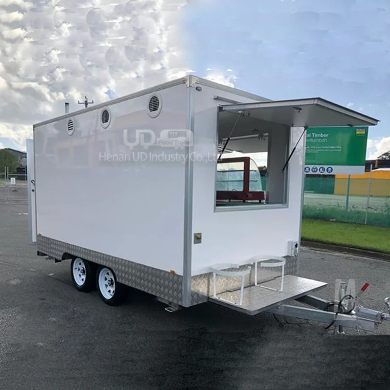 

Mobile Square Food Trailer Taco Trailer Coffee Van Beer Bar Ice Cream Cart Food Truck With Full Kitchen Concession Traileer
