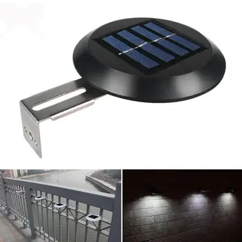

9LEDs Black Shell Solar Powered Wall Lamp White Light