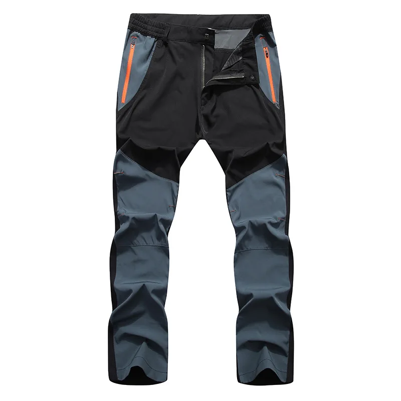JACKSANQI Мужские штаны Походные штаны эластичные быстросохнущие для активного летнего спорта дышащие альпинистские Трекинговые Брюки RA240 - Цвет: Black Light Blue