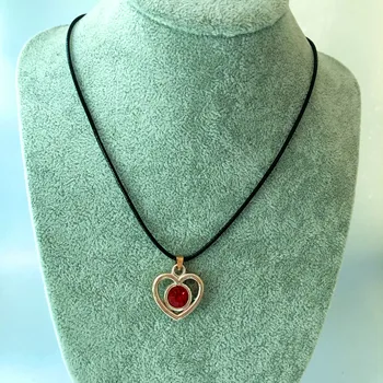 

Fashion Jewelry Crystal Heart Pendant Necklace Leather Rope Necklace For Women Girl Gift Cute/Romantic Choker Jewelry 9 Colors