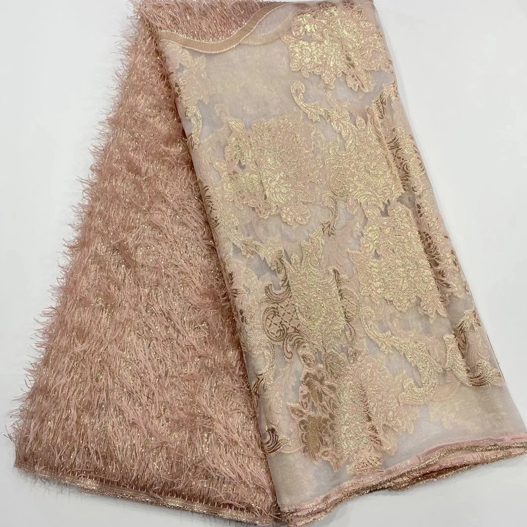 

The Latest High Quality Jacquard Lace Fabric Brocade African Lace Fabric Nigeria Wedding Bridal Brocade Fabric D42551