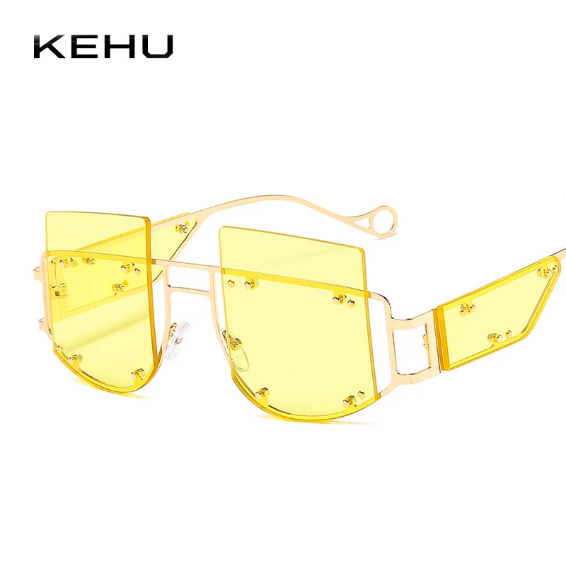 KEHU модные панк Солнцезащитные очки женские брендовые дизайнерские