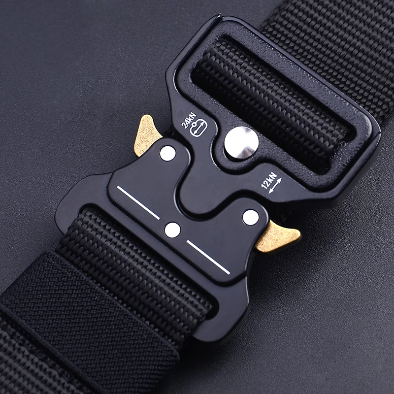 

Tactical Belt Heavy Webbing Belt Adjustable Military Style Nylon training Belt With Quick-release Metal Multifunctional Buckle