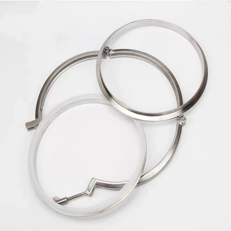 1 Set 1.5''--6-1/4'' Sanitary Flange Pipe Weld Ferrule + Tri Clamp + PTFE or Silicone Gasket Stainless Steel SUS SS 304 triclamp pipe fitting water pipe fitting hose pipe fitting
