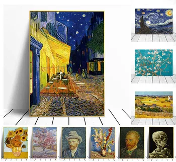 

Van Gogh's Works Sunflowers Starry Night The Sower Irises Master Pieces Decorative Painting Modern Famous Canvas Painting Oil