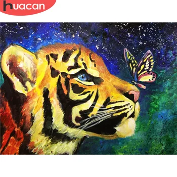 

HUACAN Full Square Diamond Embroidery Kit Tiger Diamond Painting Cross Stitch Animal Decorations For Room